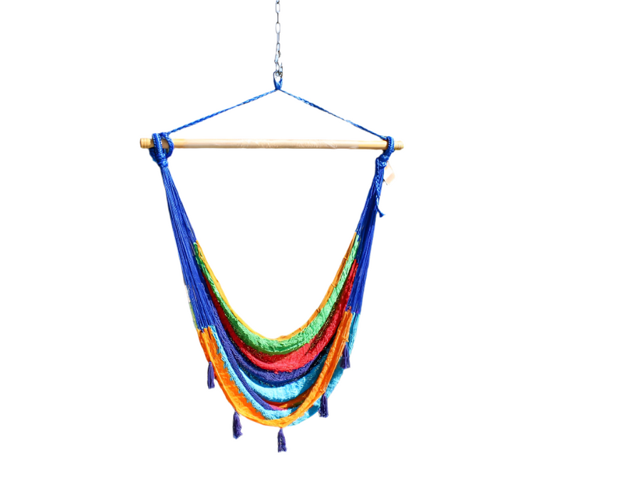 Mexican Chair Hammock - Rainbow