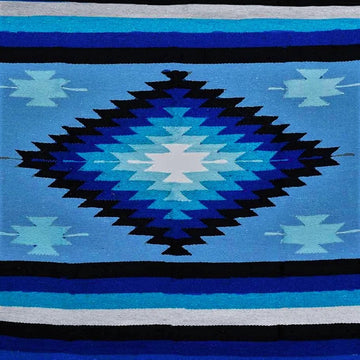 Diamond Blue Mexican blanket