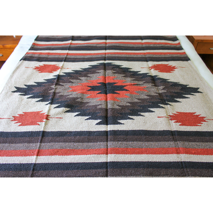 Saltillo Blanket - Mexican Diamond Centre Woven Heavyweight Blanket