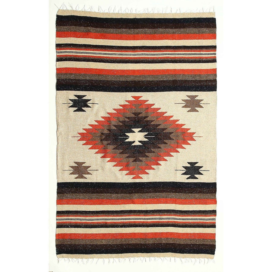 Natural Coloured Mexican Saltillo Blanket