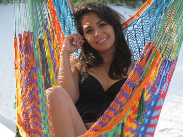 Mexican Hammock Chair - Mutli-colour - Woven Cotton